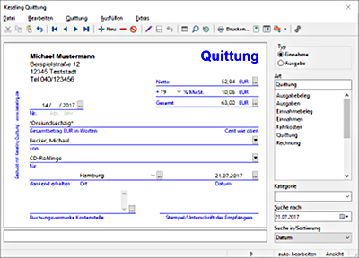 Prodaro Software Quittung
